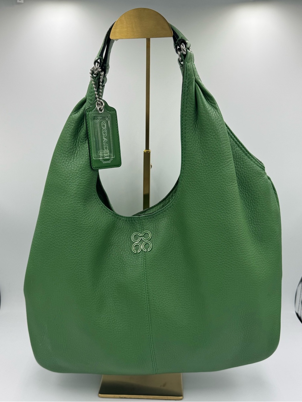 Coach 2010 Julia Green Pebbled Leather Hobo Bag